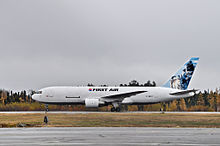 A First Air Boeing 767 at Val-d'Or Airport