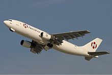 A former AeroUnion Airbus A300B4F taking off at Los Angeles International Airport in 2003