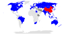 Countries served by Air China (November 2018)   Mainland China   Destinations   Seasonal   Future   Terminated 