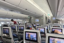 In-flight entertainment systems on an Airbus A350-900