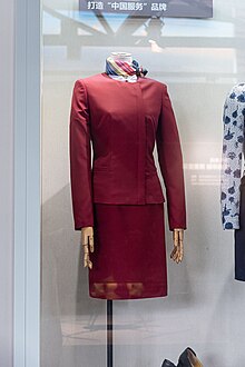 Current uniform of Air China (2003 - present) designed by Olivier Lapidus, son of Ted Lapidus