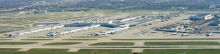 Panorama of UPS Worldport Air Hub at Louisville International Airport in 2004